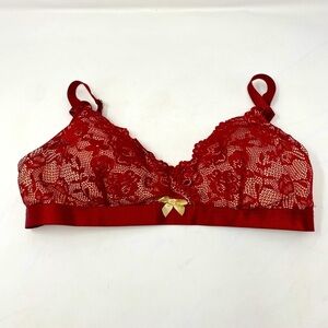 Women’s Red Lace Nursing Bra Size Medium